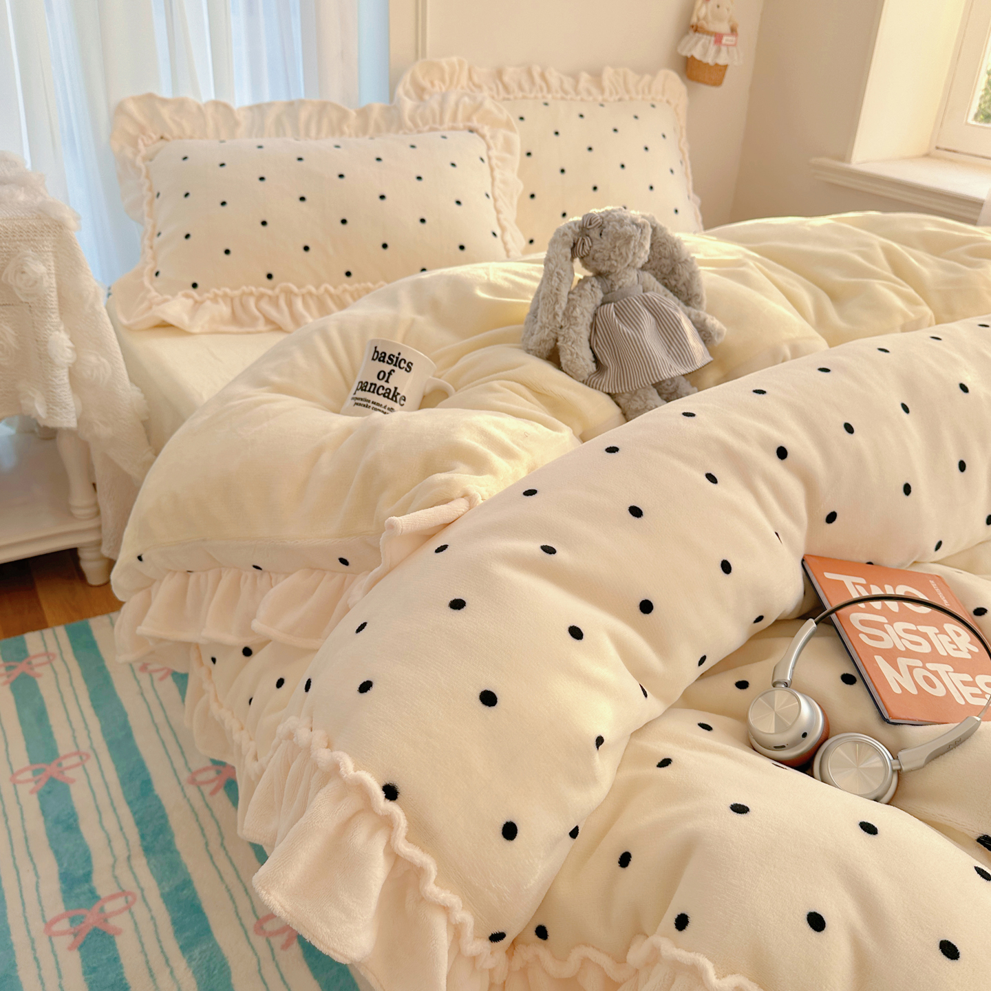 法式牛奶绒床上用品四件套冬天珊瑚绒被套罩秋冬季毛绒床单三件套