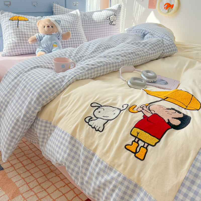 卡通蜡笔小新毛巾绣四件套纯棉