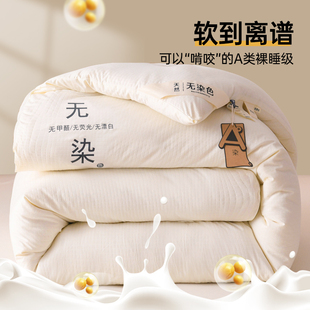 无染大豆纤维被子冬被加厚保暖冬天棉被春秋冬学生宿舍单人厚被芯