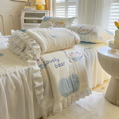 乳胶凉席床裙款夏凉被四件套夏季