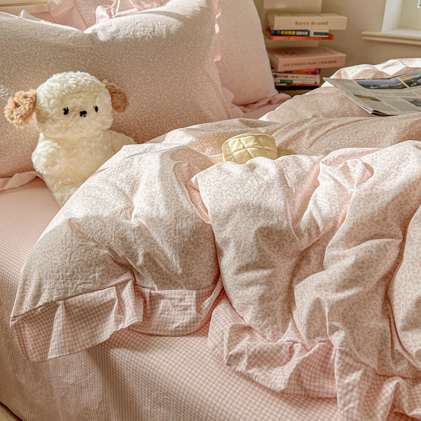 韩式小碎花四件套非全棉纯棉被套学生宿舍床单三件套床笠