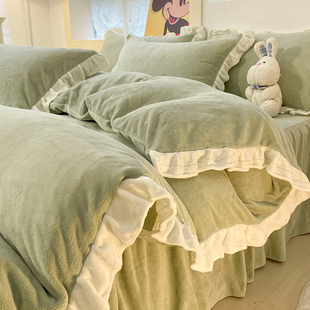 冬季 加厚牛奶绒四件套珊瑚绒床单被套床笠法兰绒冬天加绒床上用品