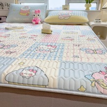 可爱kt猫床笠款乳胶凉席三件套夏季单件冰丝床单人宿舍床垫保护罩