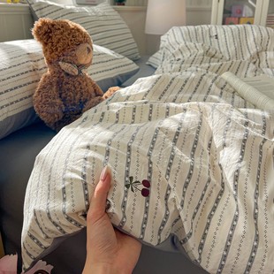 ins小清新水洗棉被套单件非全棉纯棉被罩150x200学生宿舍床品被单