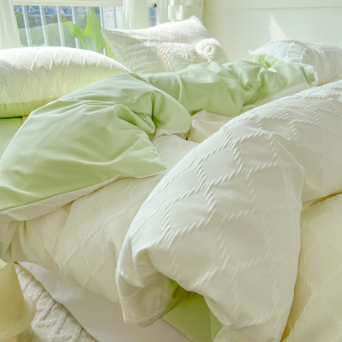 小清新亲肤裸睡水洗棉四件套单人