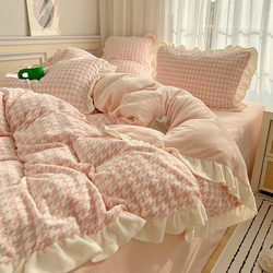 花边四件套牛奶绒韩系少女心