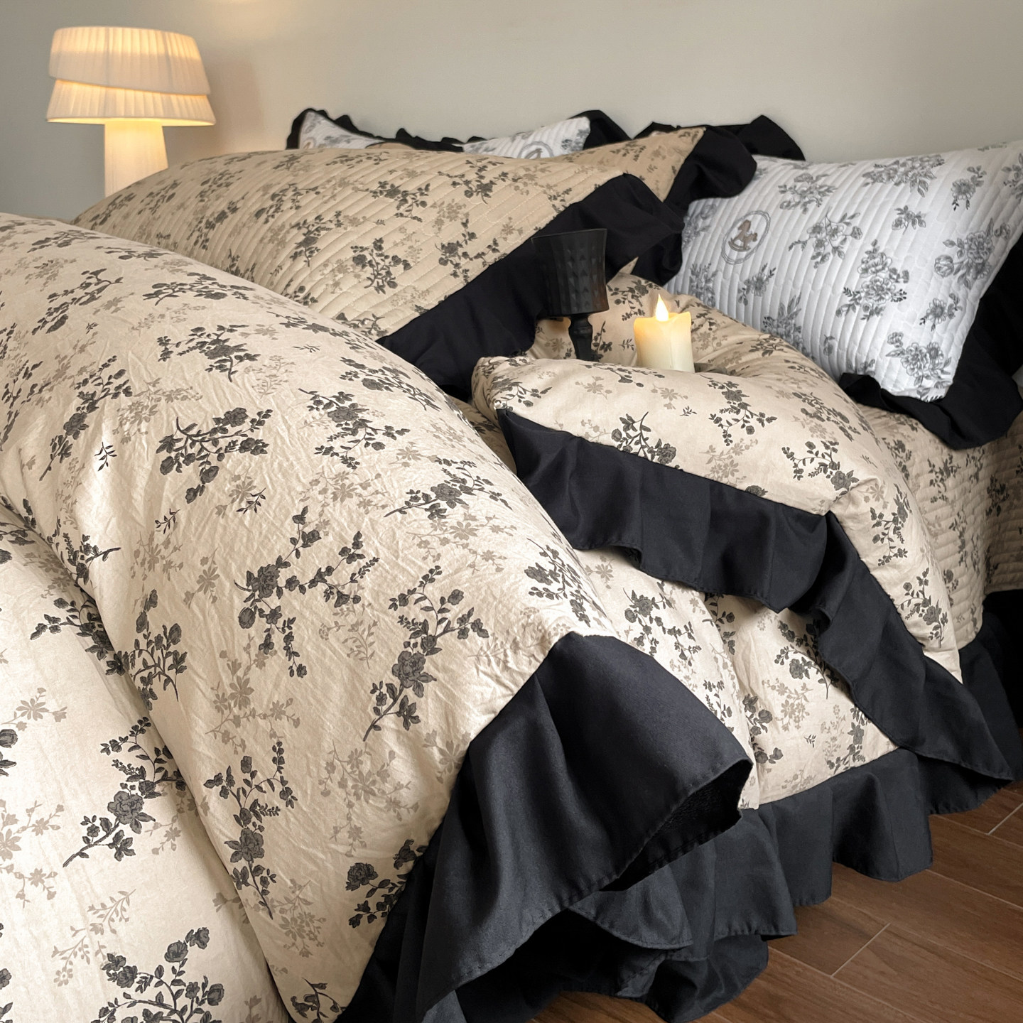 复古高级感水洗棉床盖款四件套2026新款非全棉纯棉被套法式赫本风