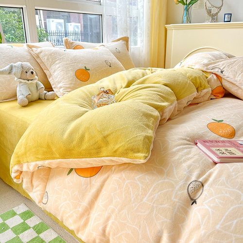 冬季被套单件牛奶绒田园