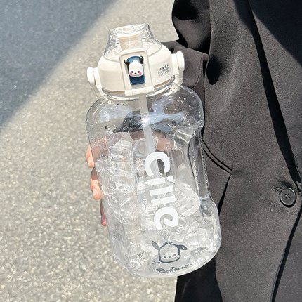 希乐超大容量水杯男女生运动健身吨吨桶带刻度杯子2L便携吸管水壶