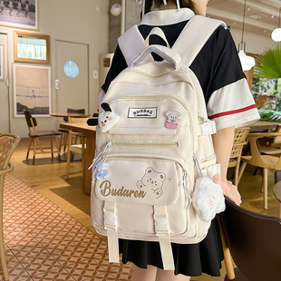 书包女新款初中生大容量减重护脊轻便小学生五六年级女双肩背包