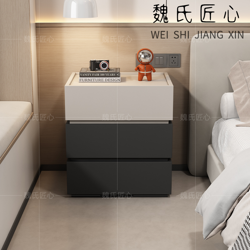 魏氏匠心现代简约实木储藏床头柜