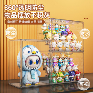 展示柜收纳盒娃娃s贝公仔琳娜贝尔玩偶挂件LABUBU手办透明防尘罩