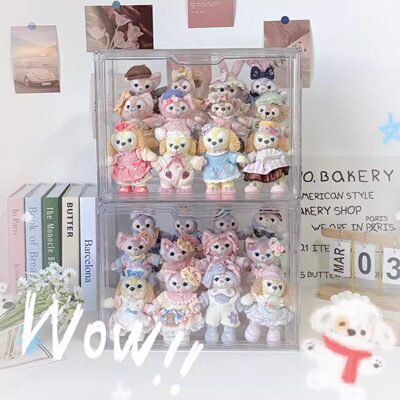 娃娃展示盒公仔手办收纳透明收纳盒玩偶迪士尼挂件防尘保护套柜