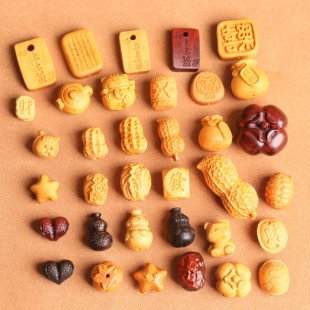 紫檀柿子红枣芭比檀花生白菜龟壳五角星上上签diy配件吊坠配饰