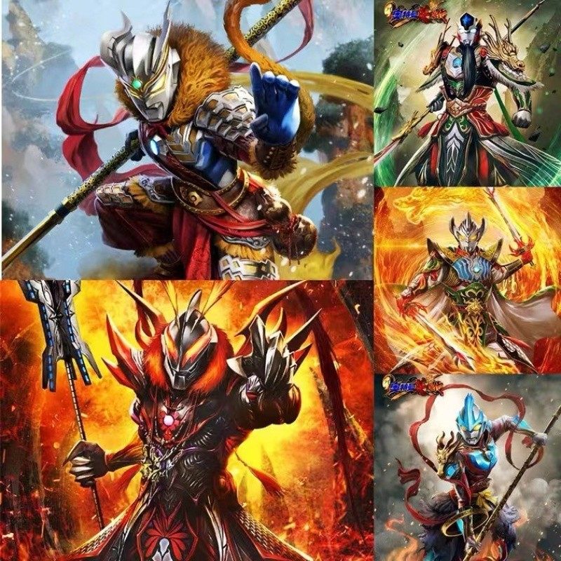 万代英雄传关羽孙悟空哪吒刘备战袍赛罗银河贝利亚奥特曼拼装模型