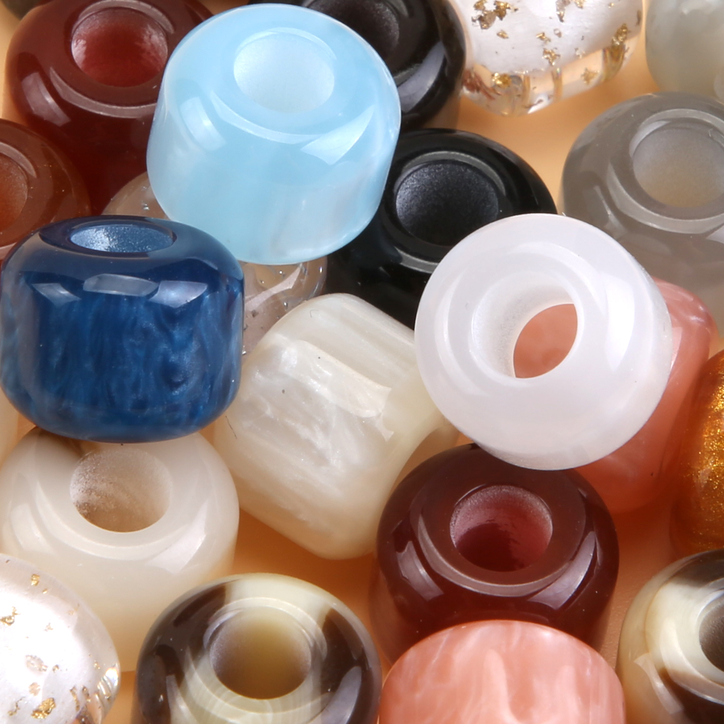 泳衣配件穿孔diy材料手工编织串珠服装辅料树脂珠子散珠大孔扣子