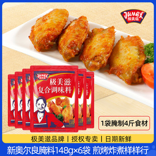 6袋新奥尔良蜜汁烤翅烤肉烤鸡烧烤腌料家用 极美滋复合调味料148g