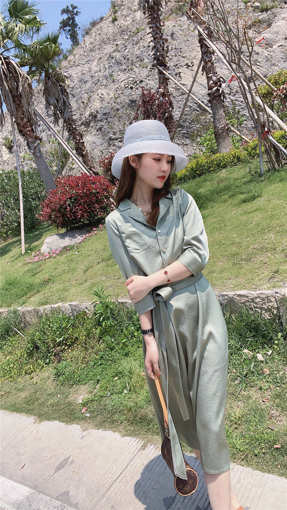 4.17轩霖独家高端定制真丝醋酸连衣裙