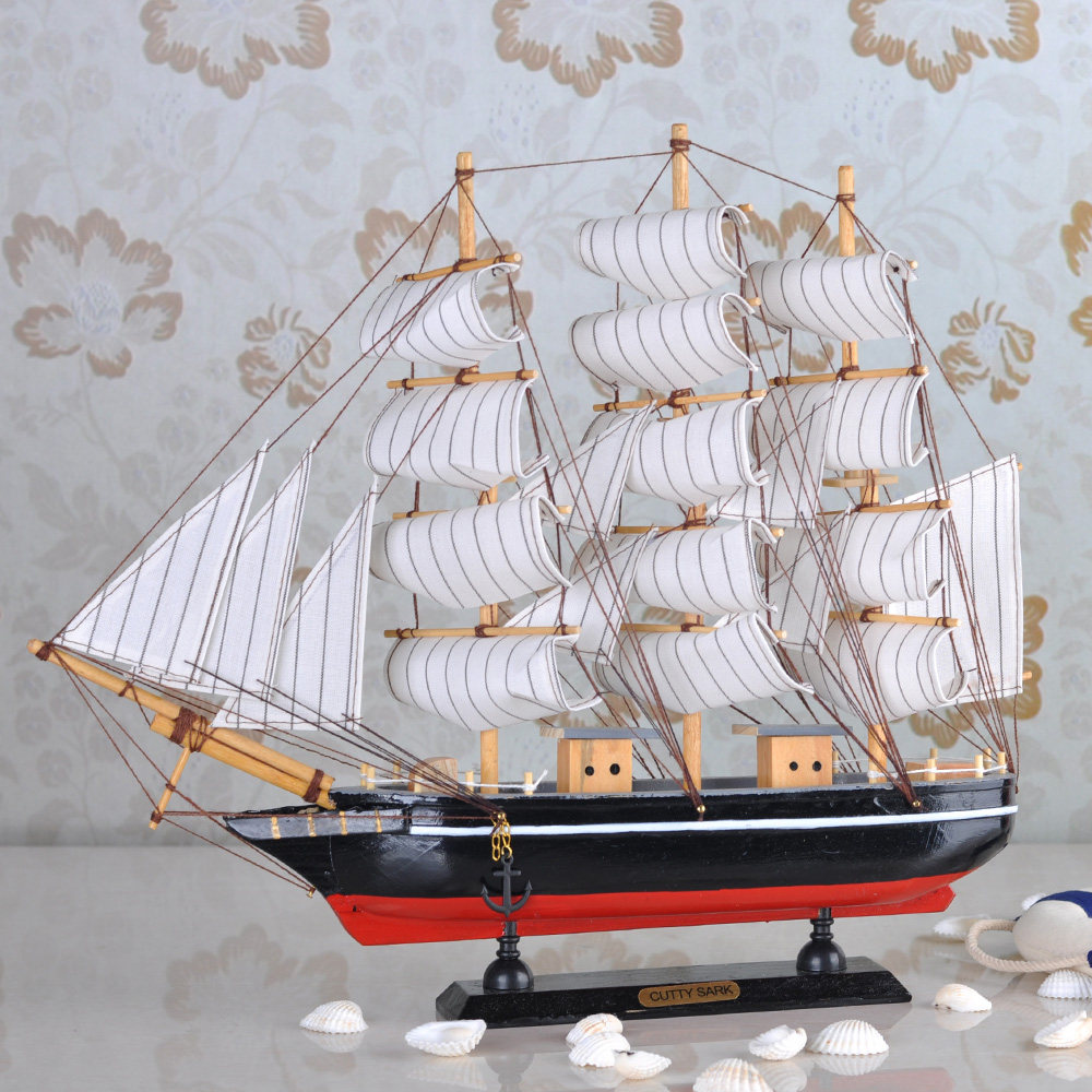 创意复古地中海实木帆船模型摆件一帆风顺工艺船风水招财风帆战舰在类目 家居饰品, 工艺船中 - 来自Buy2taobao.com提供专业的淘宝代购服务