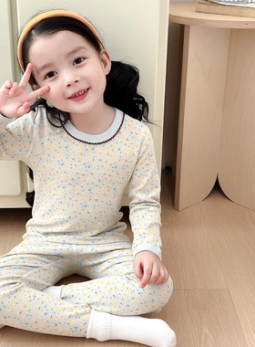 爆款返场~儿童A类磨毛纯棉秋衣秋裤男女宝宝内衣秋冬校服打底套装