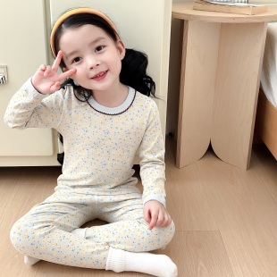 爆款返场~儿童A类磨毛纯棉秋衣秋裤男女宝宝内衣秋冬校服打底套装