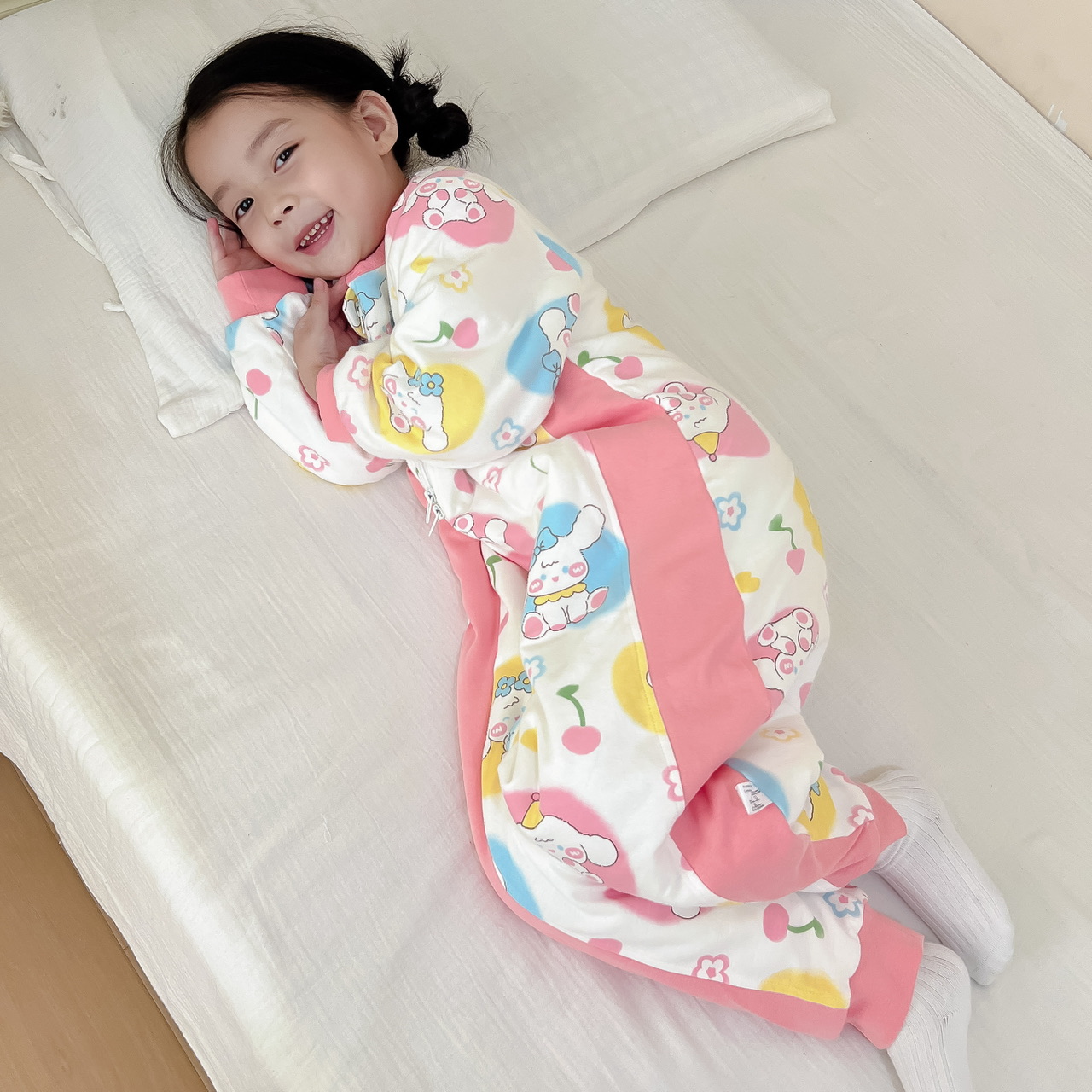 宝宝秋冬夹棉睡袋A类无骨防踢被