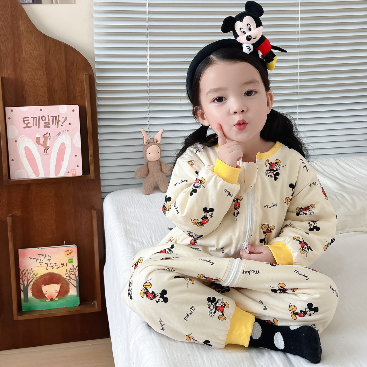 迪士尼秋冬新款宝宝纯棉睡袋加厚