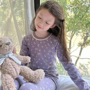 秋冬男女宝宝无痕保暖内衣套装 儿童纯棉无骨磨毛秋衣秋裤 10W 热卖