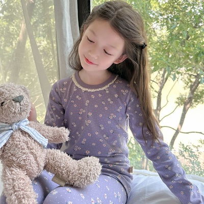 网红爆款儿童保暖内衣家居服套装