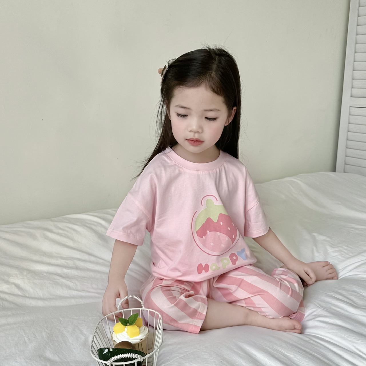 幼儿园午休神器~夏季儿童莱赛尔短袖7分裤套装宝宝A类超舒适睡衣