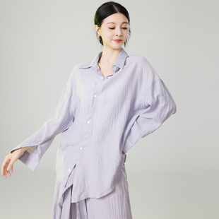 舞蹈服长袖上衣现代舞衬衫女新款仙气飘逸中国风古典舞练功服套装