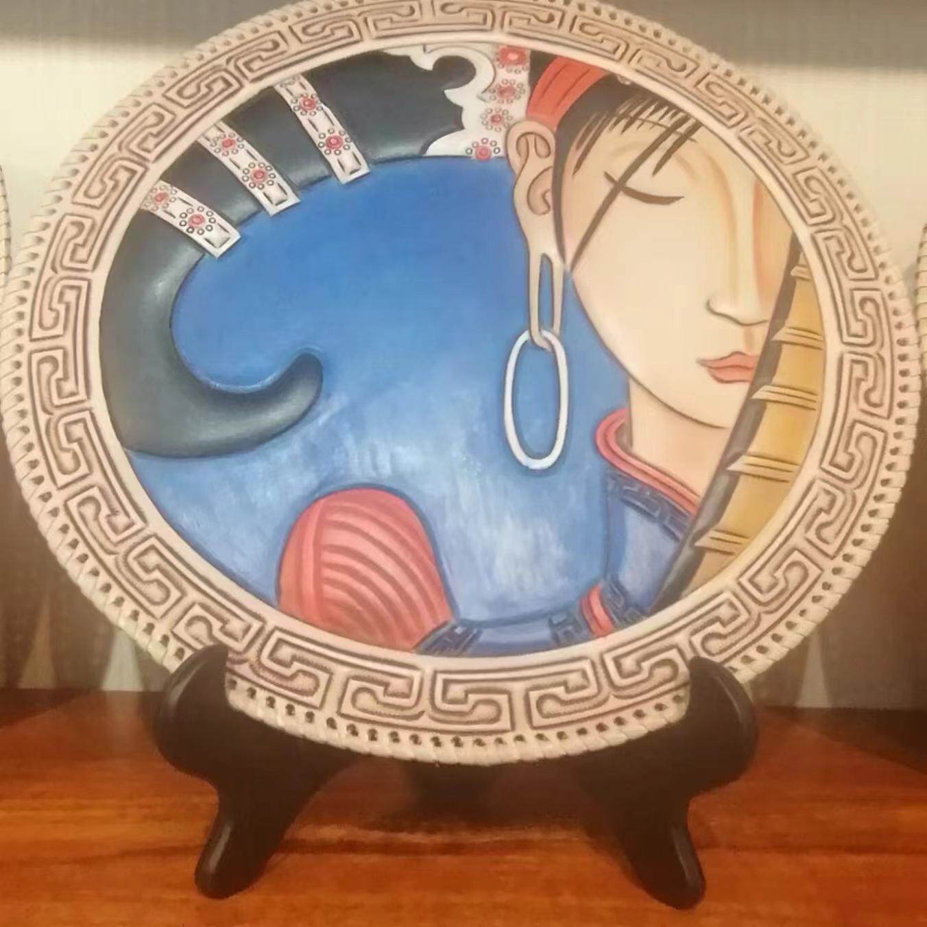 蒙古族工艺品/蒙古特色礼品/蒙古牛皮画思念