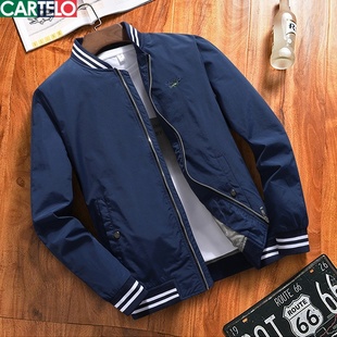 cartelo鳄鱼夹克衫男2025春季休闲防风耐磨男士棒球领百搭外套潮