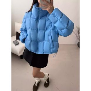 2025冬季新款立领羽绒服女短款小个子鸭绒泡芙宽松加厚面包服外套