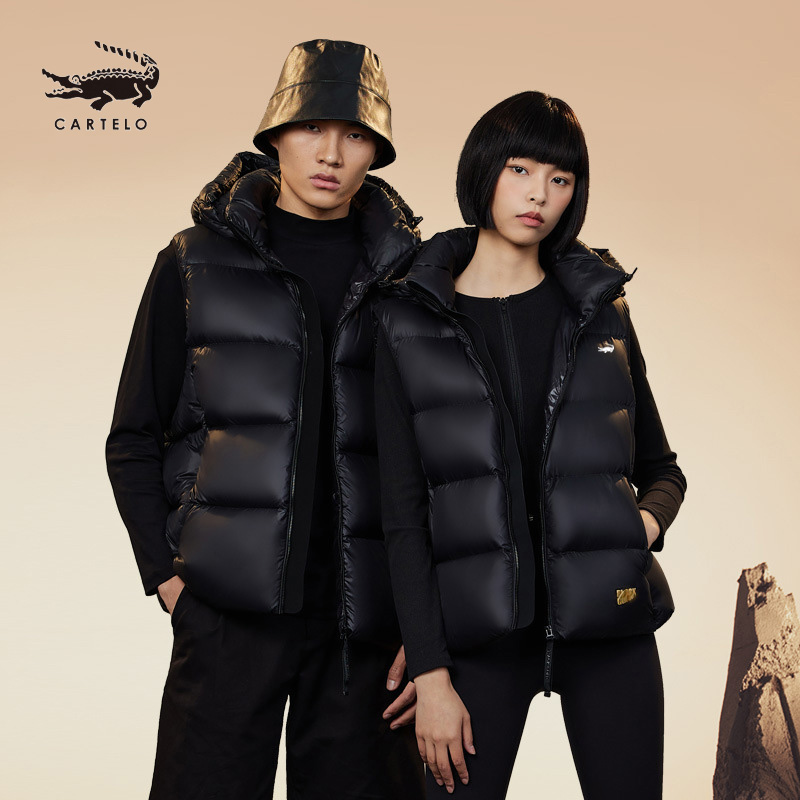 鳄鱼羽绒服专柜同款情侣马甲