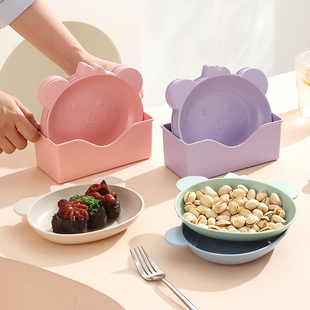 可爱吐骨碟家用食品级桌面垃圾骨头渣盘零食点心盘可洗碗机小碟子