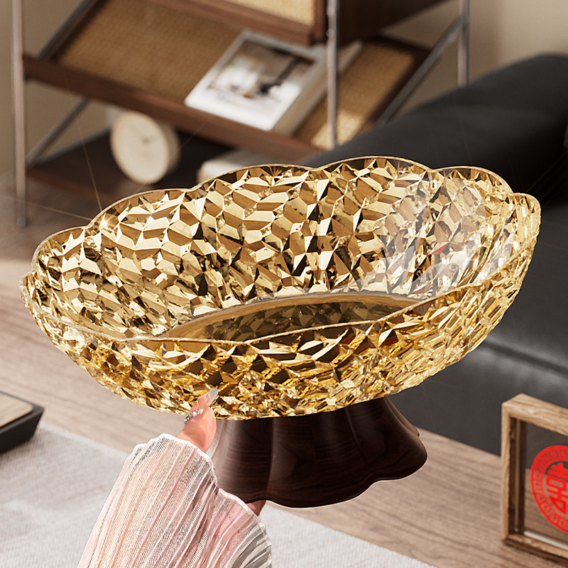 仿木质中古风高脚水果盘客厅家用茶几零食干果摆放盘轻奢沥水果篮,餐饮具,果盆/果盘/果篮,淘宝优惠券,粉丝福利购,淘宝优惠卷