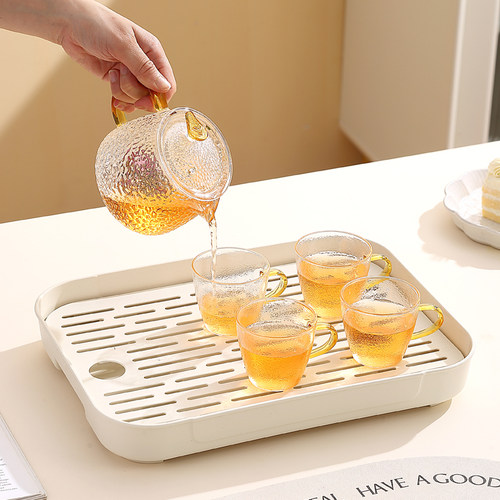 双层沥水盘家用茶盘茶水杯置物架