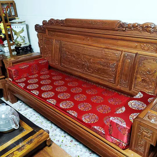 定做红木沙发坐垫防滑中式 椅垫三人 高弹海绵沙发垫联邦椅坐垫四季