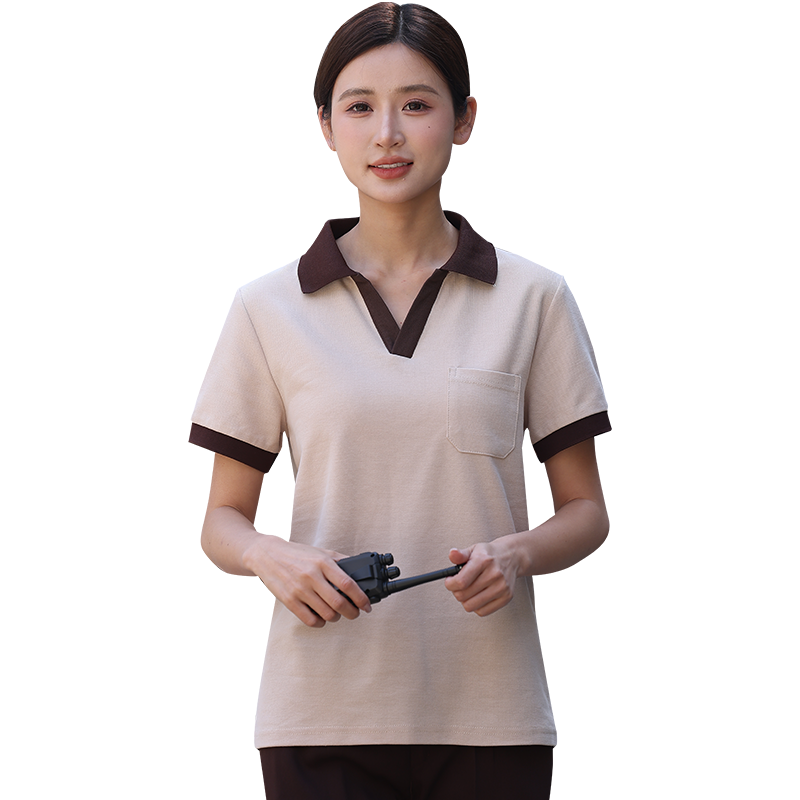 物业保洁工作服短袖女医院家政酒店客房阿姨清洁工夏季PA制服T恤