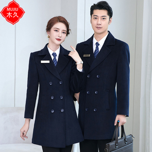 职业装银行大堂经理销售4S店前台接待酒店售楼部毛呢大衣工作服女