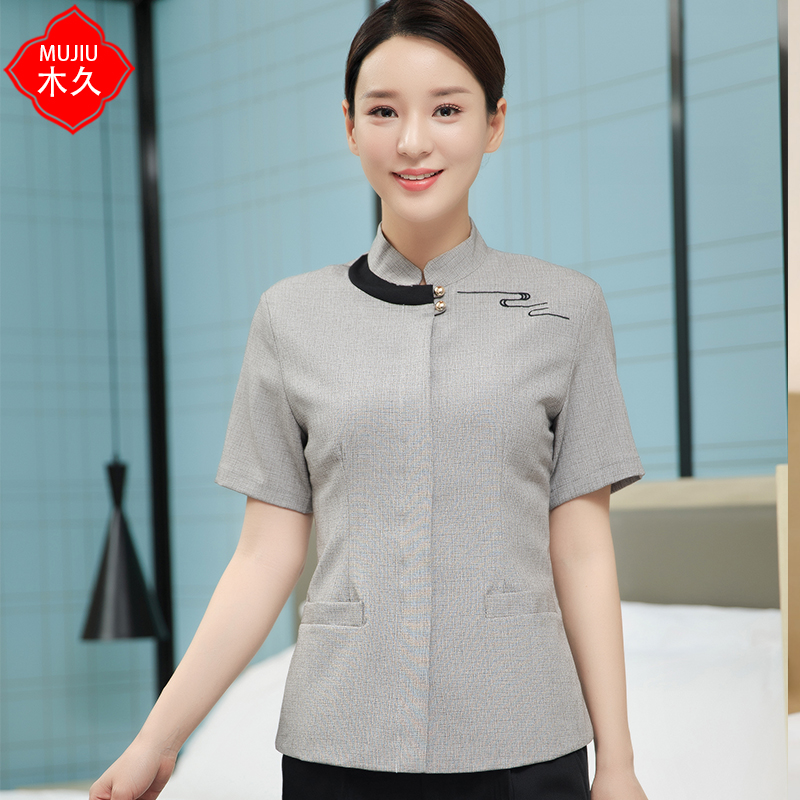 酒店保洁工作服短袖夏装女客房宾馆物业家政售楼部清洁阿姨PA制服