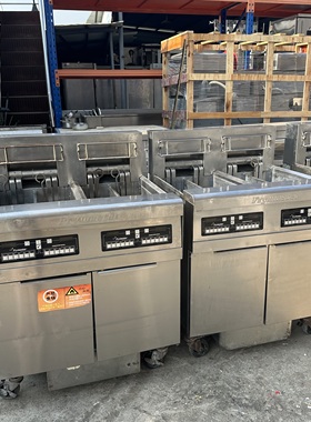 Frymaster油炸锅双缸四槽的型号FPRE214 4CSE二手商用开口油炸锅
