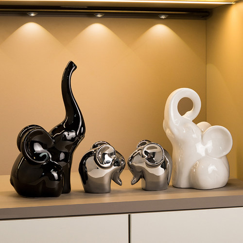 轻奢现代吉祥象陶瓷摆件