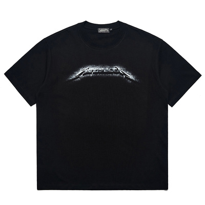 metallica金属乐队夏季男女短袖T恤落肩宽松透气印花重磅半袖潮牌