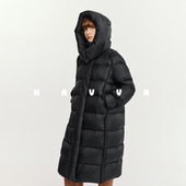 2638 HAVVA一件过冬高充绒量加厚羽绒服中长款 连帽外套2025冬季