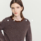 HAVVA圆领条纹套头长袖 4833 针织衫 可内搭外穿女毛衣2025年秋季