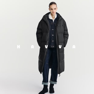 HAVVA口碑强推高充绒量加厚羽绒服女连帽宽松外套2025冬Y3 2635