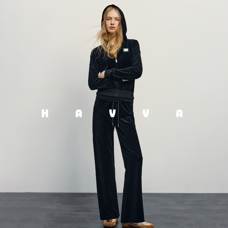 HAVVA设计感卫衣开衫卫裤两件套舒适好穿女套装2026春季Z3-08690,女装/女士精品,休闲运动套装,淘宝优惠券,粉丝福利购,淘宝优惠卷