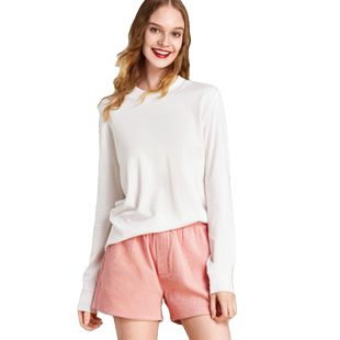 HAVVA基础款打底衫T恤短款宽松长袖内搭女士上衣2026春季T3-09060